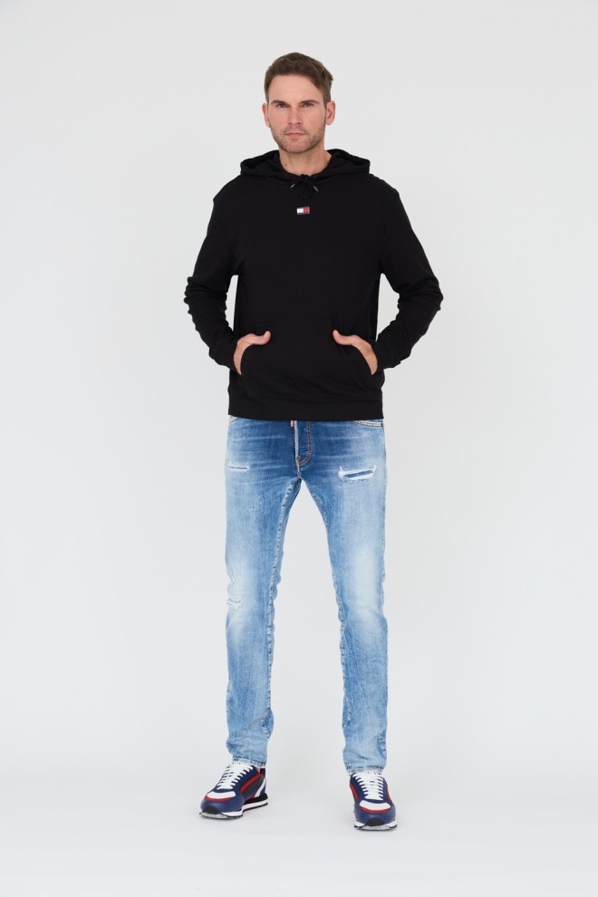 TOMMY JEANS Black hooded sweatshirt