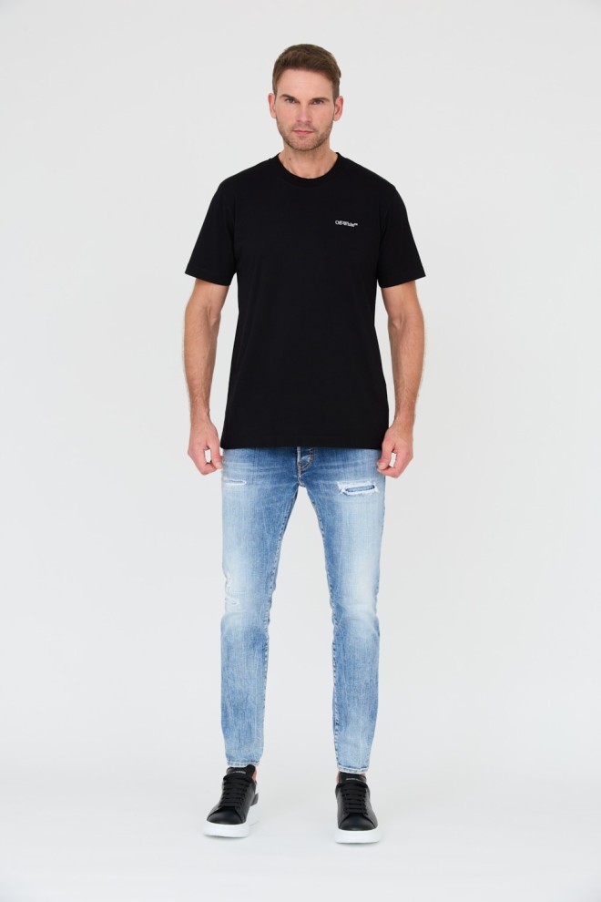 OFF-WHITE Tricou negru pentru bărbați