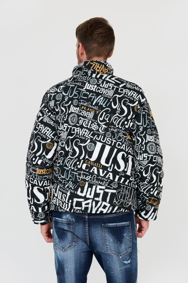 JUST CAVALLI Black Print Lettering Jacket