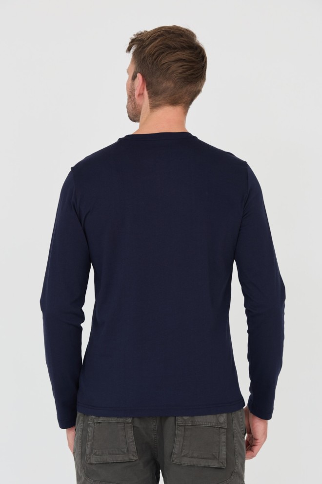 AERONAUTICA MILITARE Bărbați albastru marin bumbac longsleeve F-84G Thunderjet