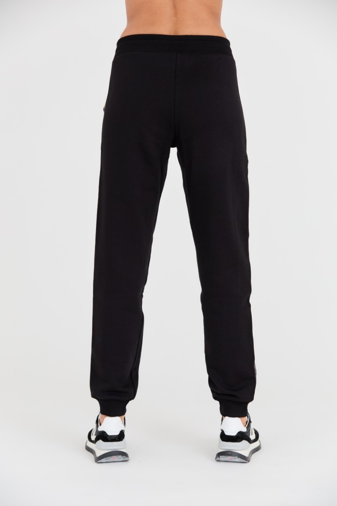 JUST CAVALLI Black T-round Gold sweatpants