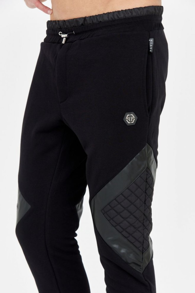 PHILIPP PLEIN Quilted black men's tracksuit.