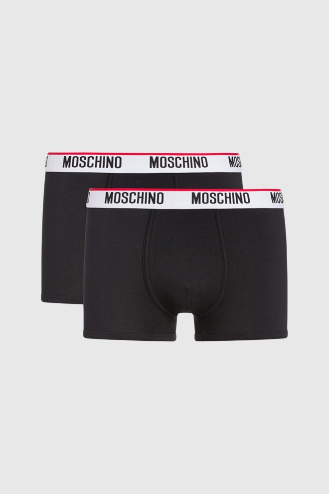 MOSCHINO Męskie czarne bokserki Underwear 2PACK