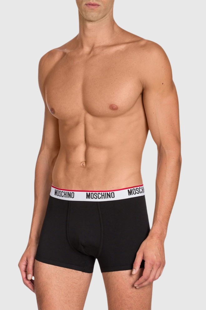 MOSCHINO Męskie czarne bokserki Underwear 2PACK