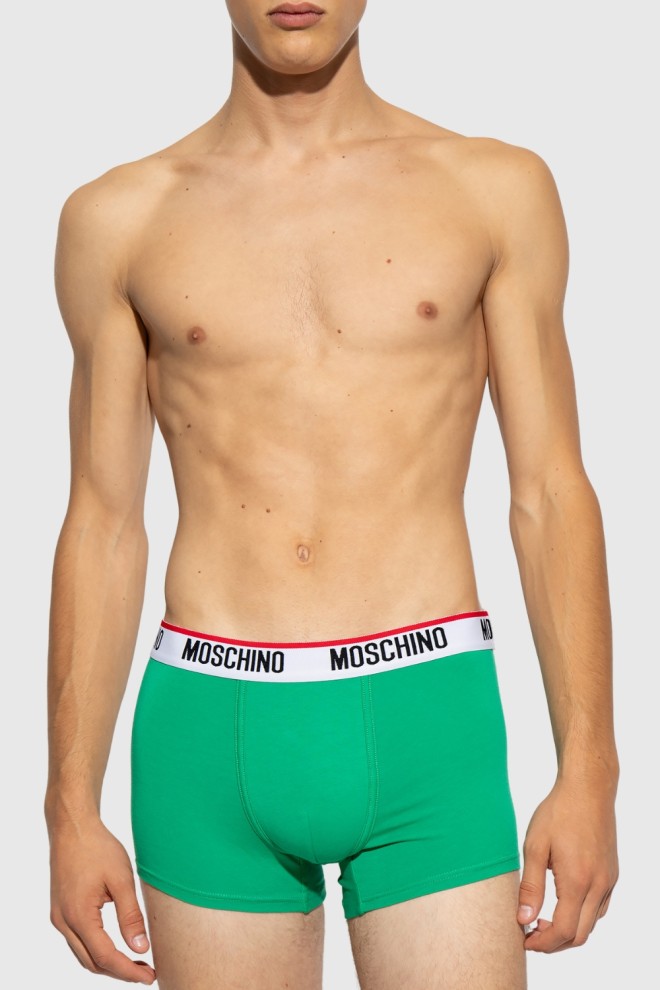 MOSCHINO Zielone bokserki męskie 3PACK