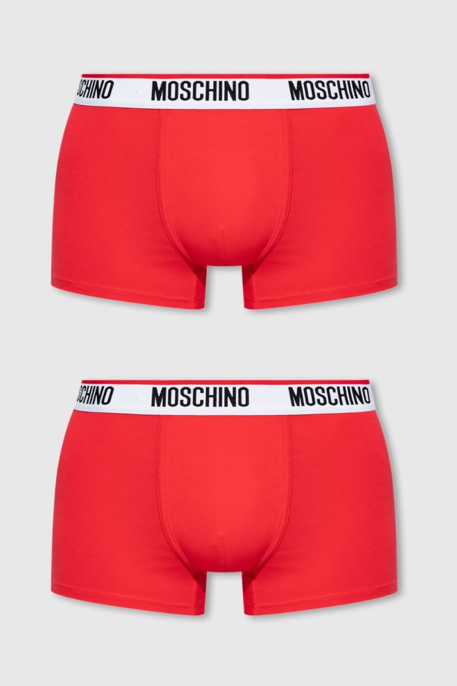 Pantaloni scurți boxeri bărbați MOSCHINO Red 3PACK