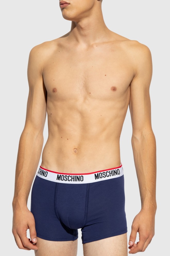 MOSCHINO Чоловічі темно-сині боксерські шорти 3PACK