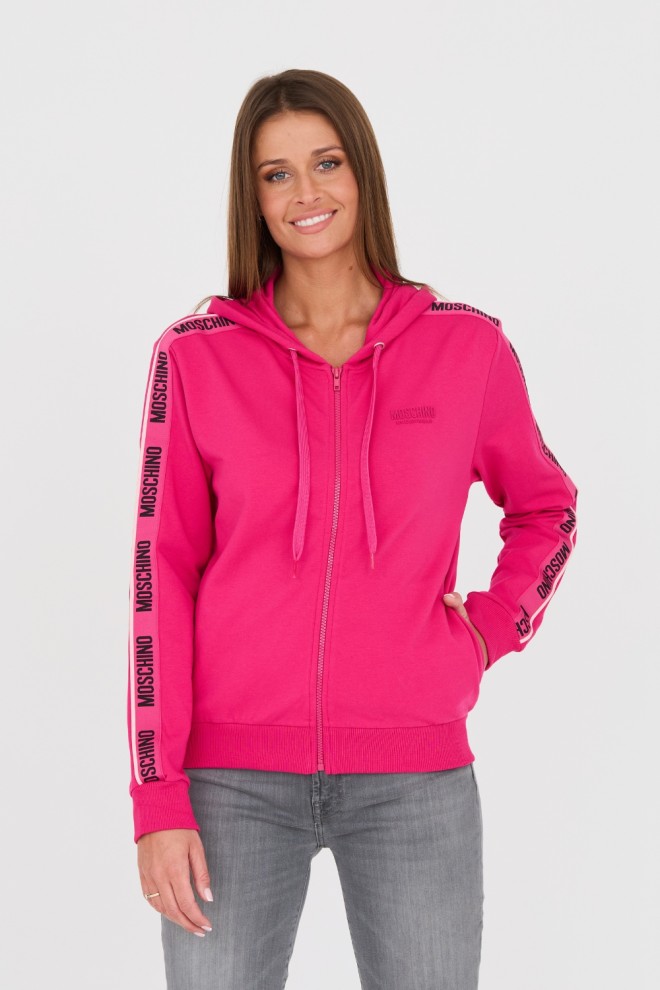 MOSCHINO Pink sweatshirt with stripes