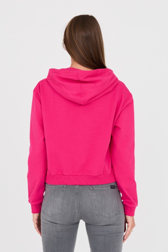 MOSCHINO Pink hooded sweatshirt with stripes