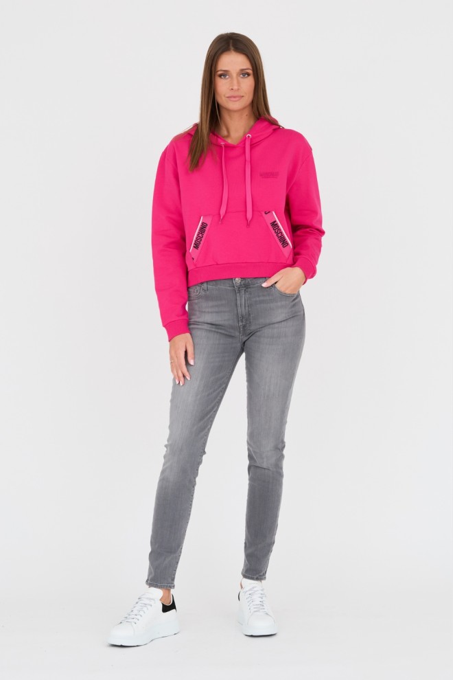 MOSCHINO Hanorac roz cu dungi pentru femei