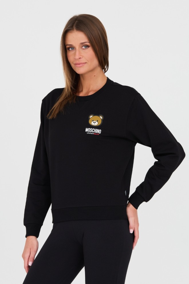 MOSCHINO Black sweatshirt with teddy bear