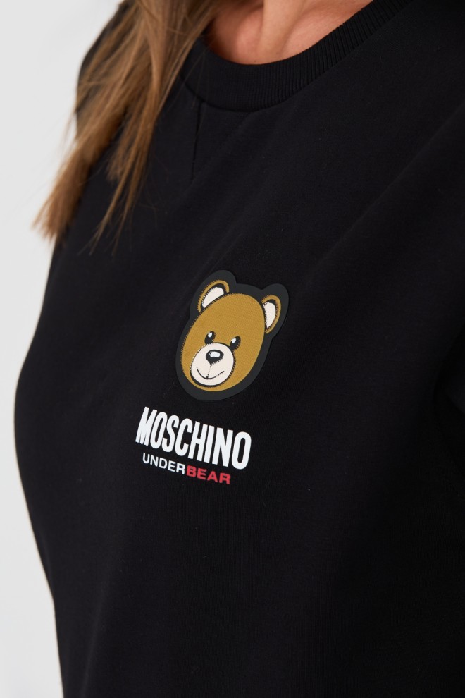 MOSCHINO Czarna bluza z misiem