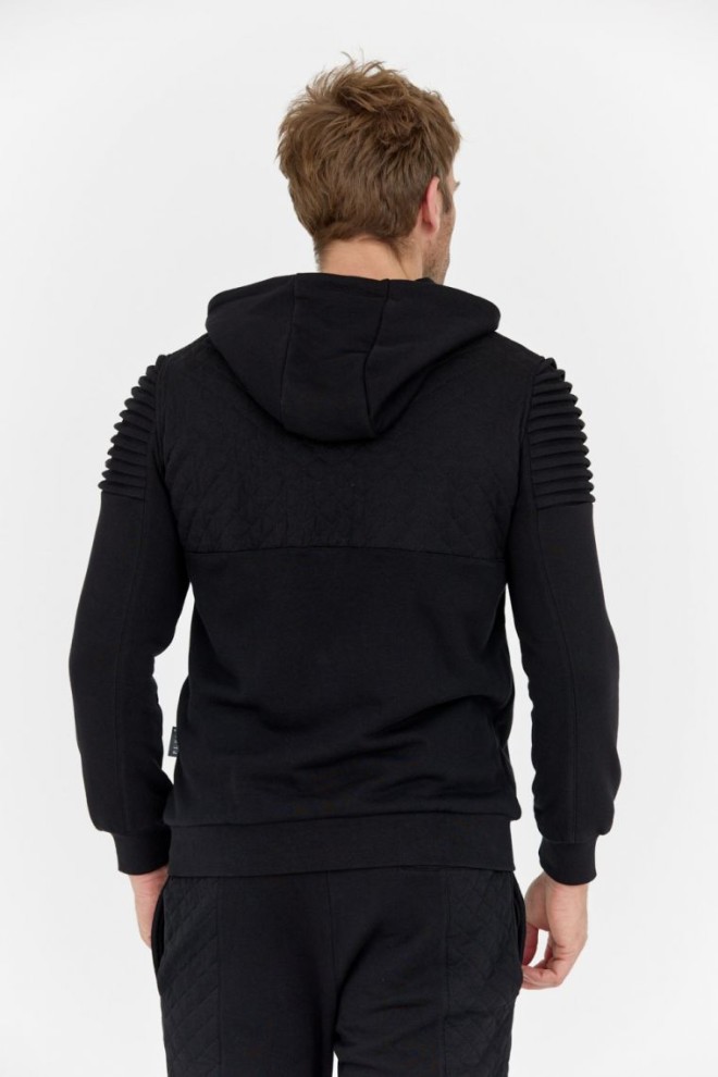 PHILIPP PLEIN Black quilted men's tracksuit.