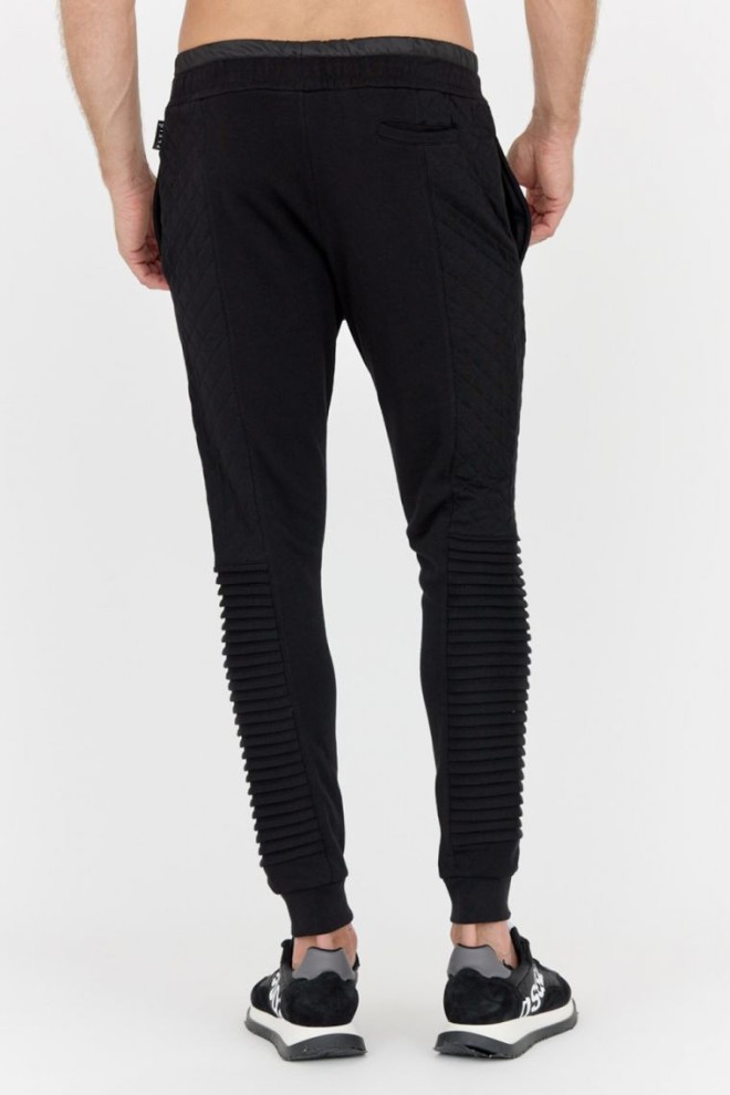 PHILIPP PLEIN Black quilted men's tracksuit.