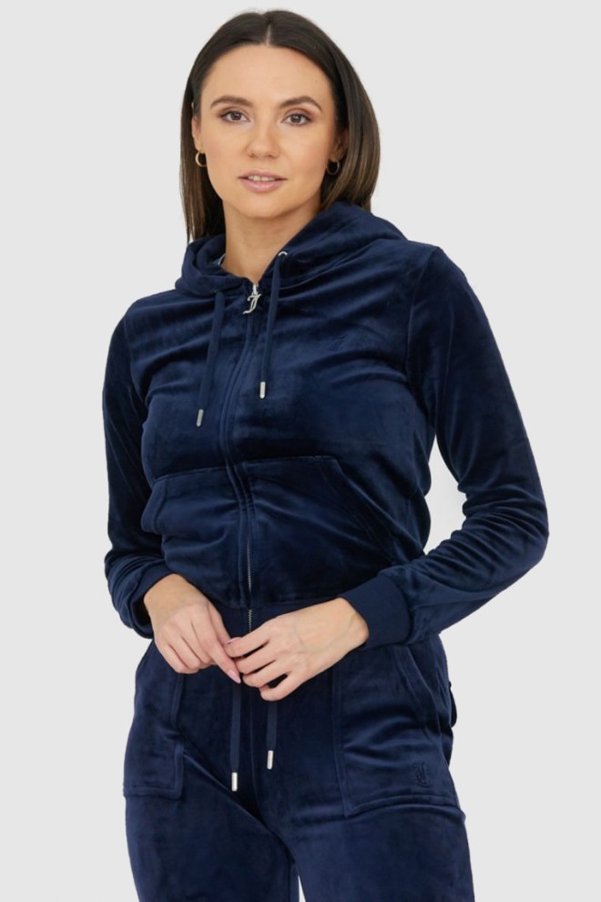 JUICY COUTURE Navy blue velour sweatshirt