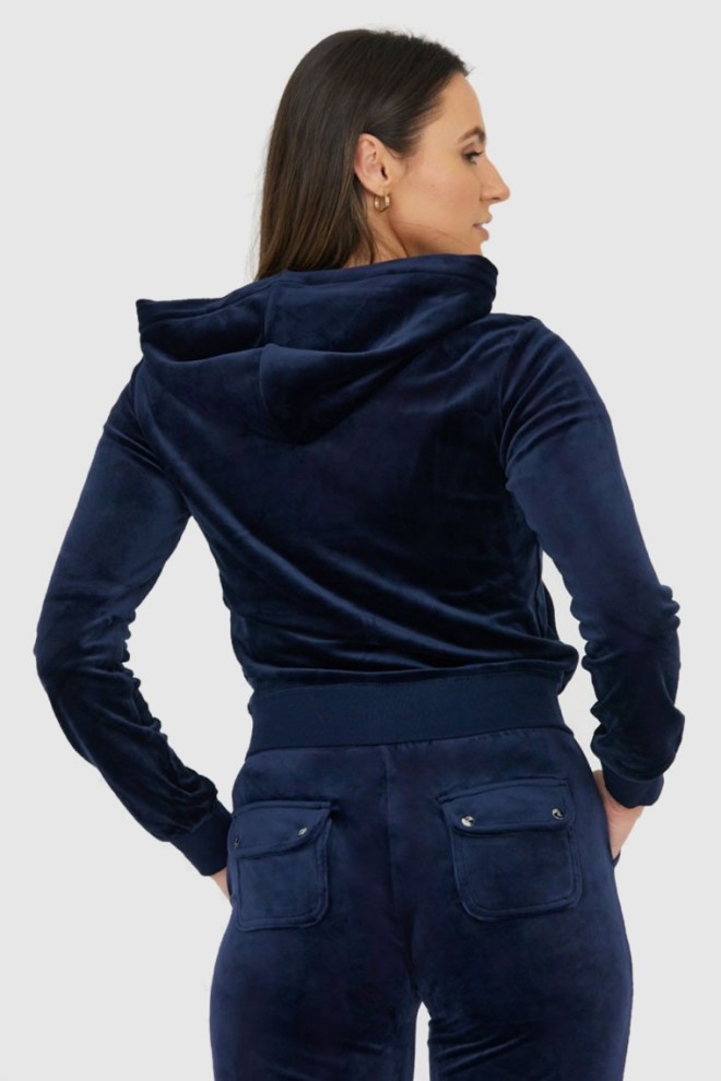 JUICY COUTURE Navy blue velour sweatshirt