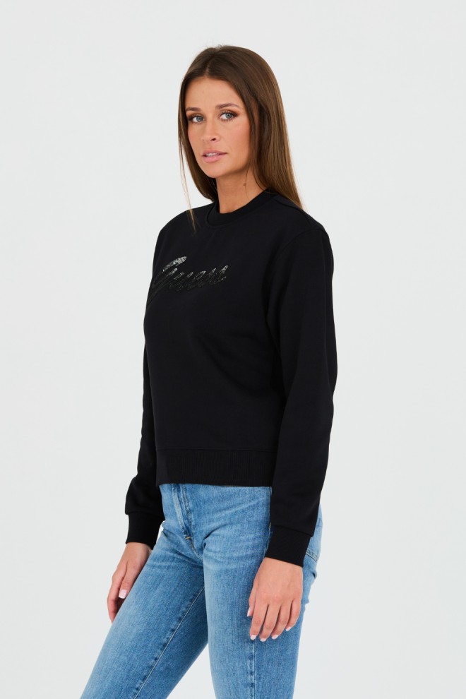 GUESS Black sweatshirt with zircons