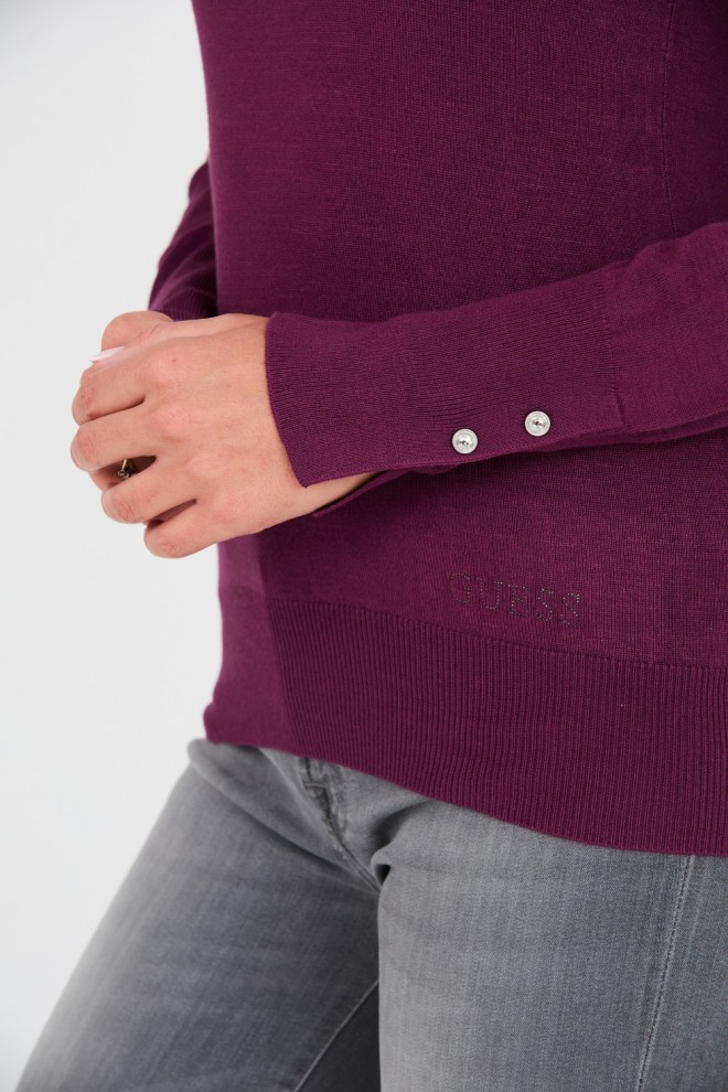 Pulover subțire GUESS Maroon pentru femei