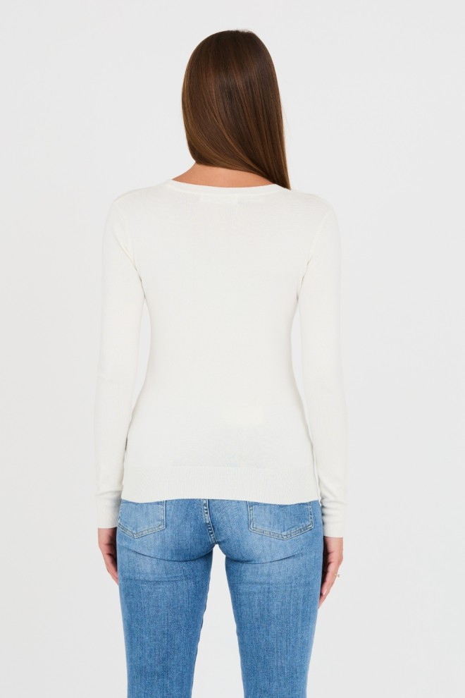 GUESS Beige sweater with zircons