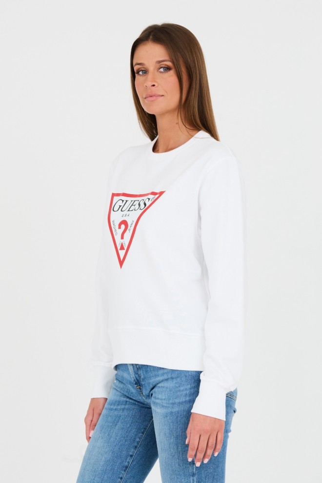 GUESS White Original Fleece Sweatshirt