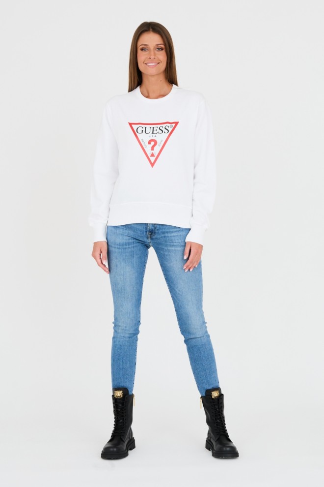 GUESS White Original Fleece Sweatshirt