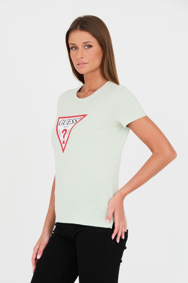 GUESS Tee Original din bumbac verde pentru femei
