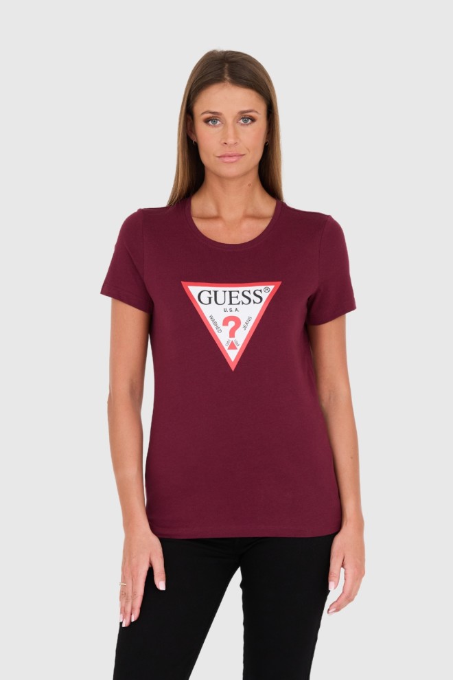 GUESS Bordowy t-shirt Original Tee