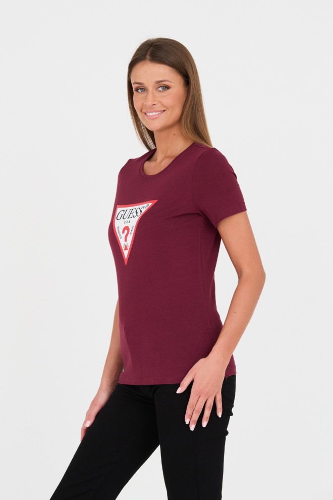 GUESS Maroon femei bumbac Original Tee