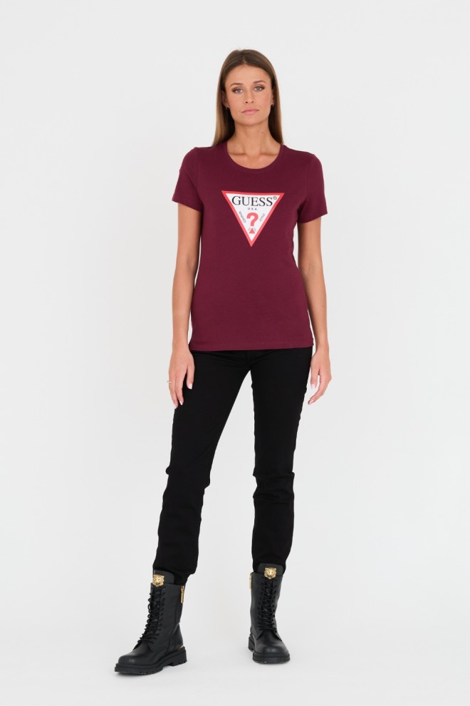 GUESS Bordowy t-shirt Original Tee