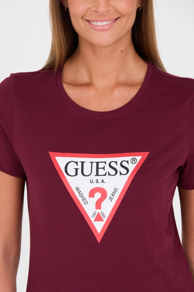 GUESS Bordowy t-shirt Original Tee