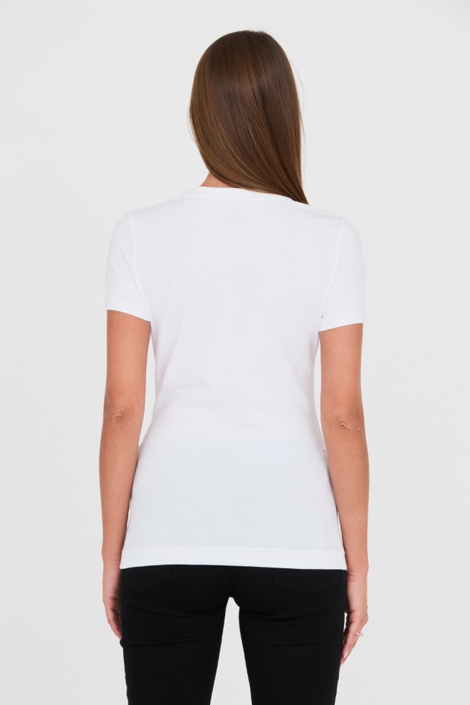 GUESS White bumbac pentru femei Stones Logo Tee