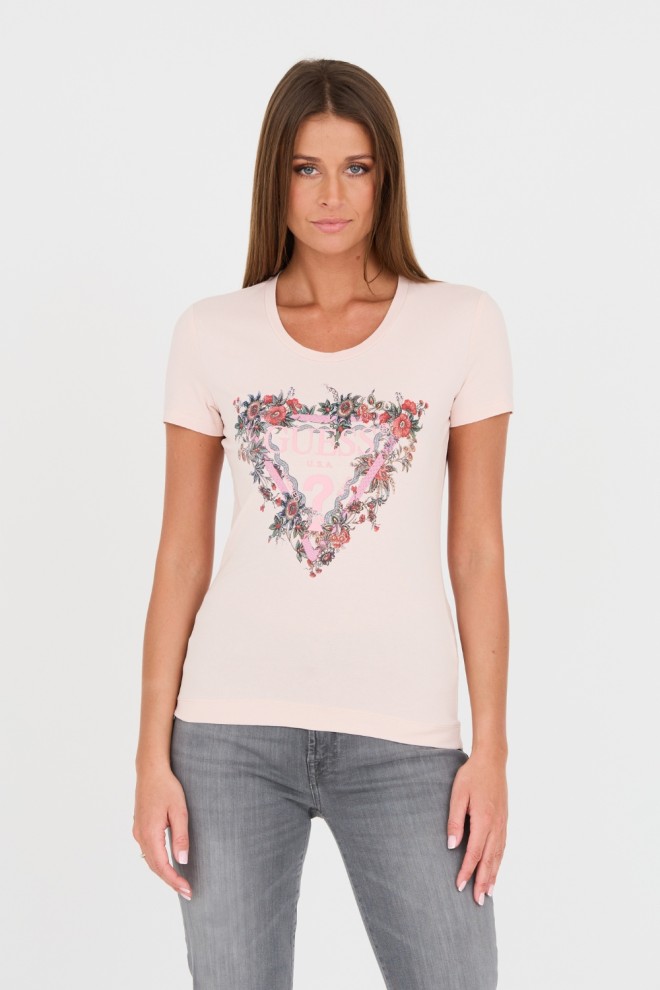 GUESS Pink logo t-shirt