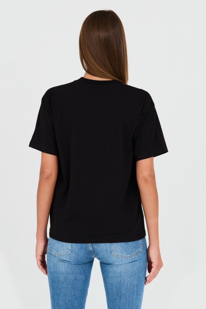 JUICY COUTURE Tricou negru pentru femei Boyfriend Scatter Diamante