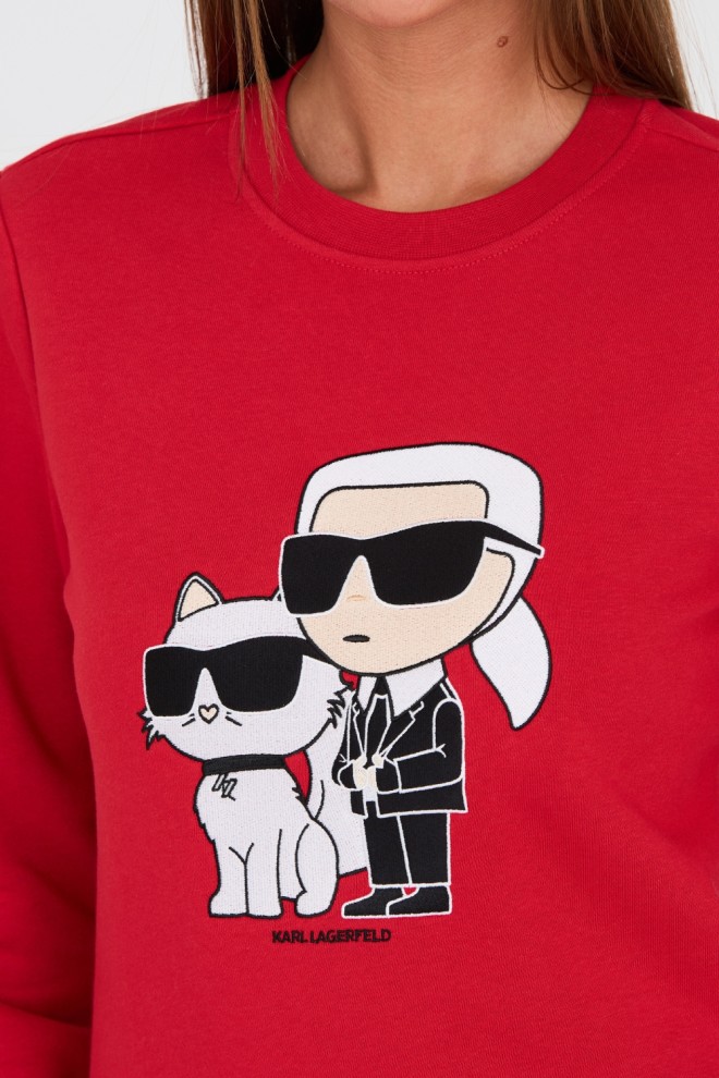 KARL LAGERFELD Czerwona bluza Ikonik 2.0