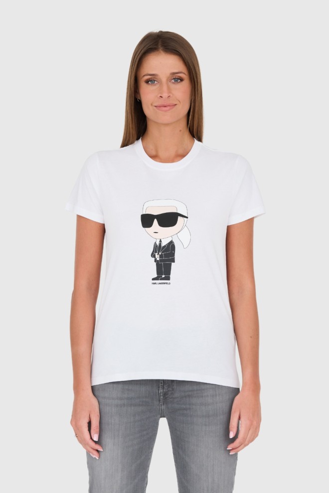 KARL LAGERFELD Biały t-shirt Karl