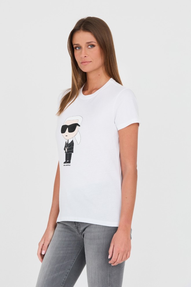 KARL LAGERFELD Biały t-shirt Karl