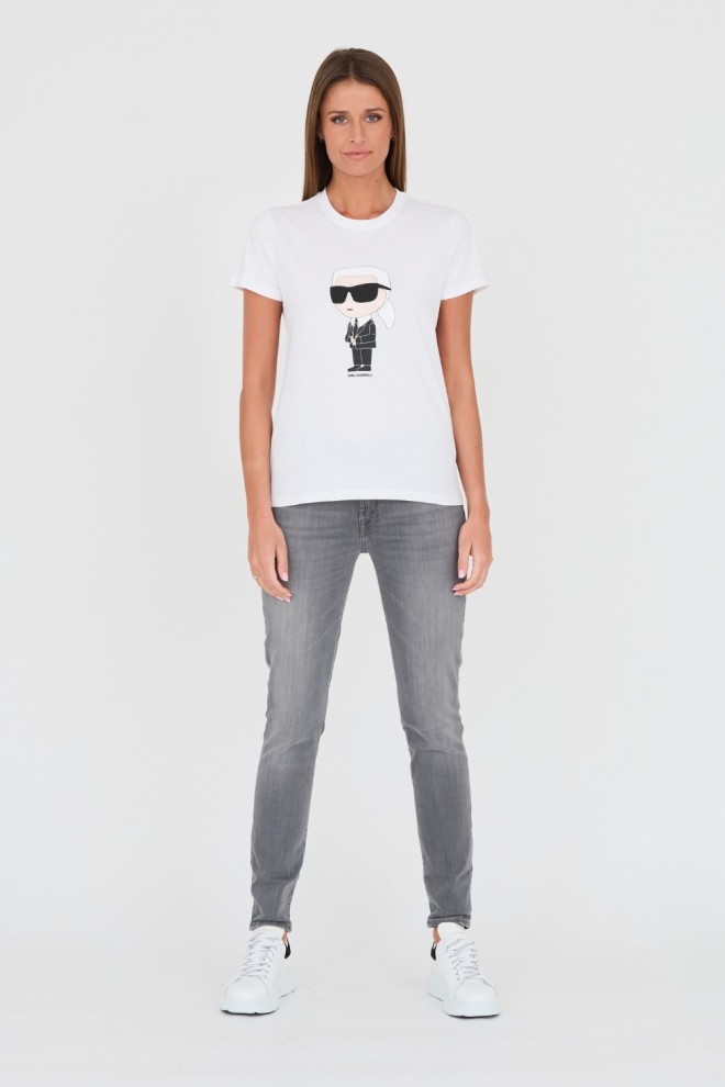 KARL LAGERFELD Biały t-shirt Karl