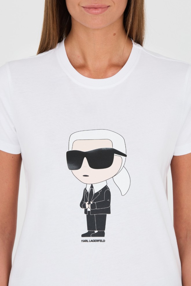 KARL LAGERFELD Biały t-shirt Karl