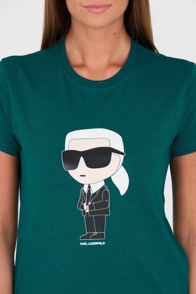 KARL LAGERFELD Zielony t-shirt Karl