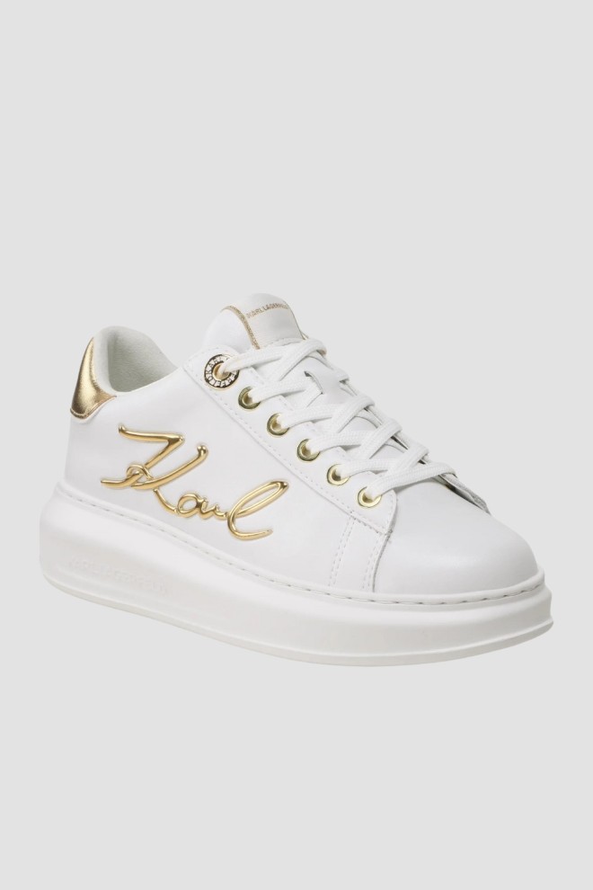 KARL LAGERFELD White Kapri Signia Lace sneakers