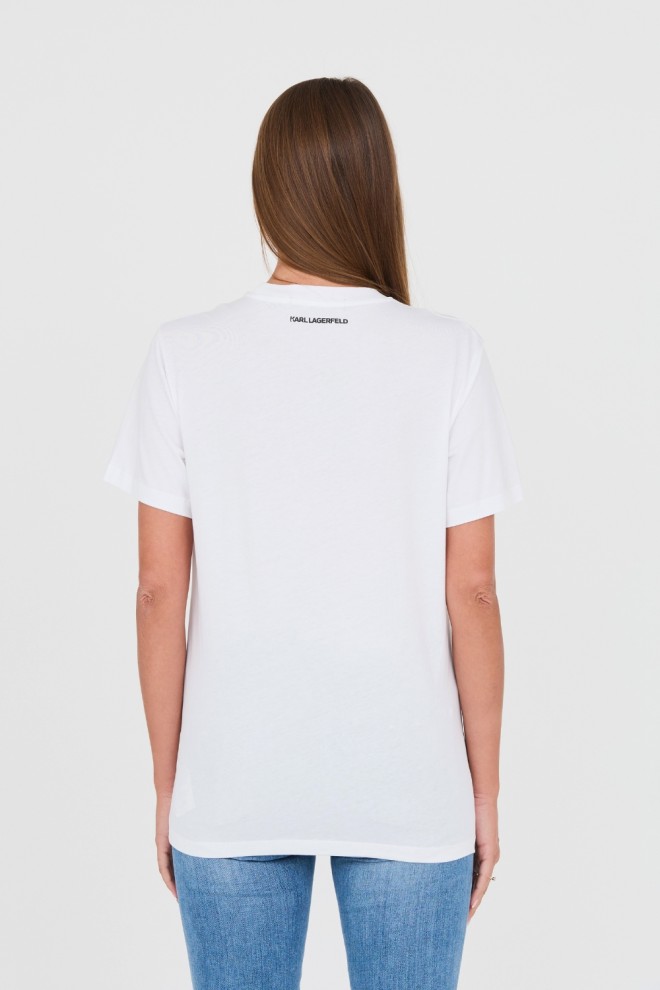 KARL LAGERFELD White Iconic Varsity Tee