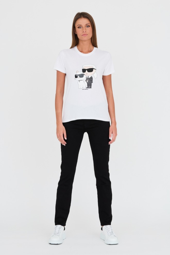 KARL LAGERFELD Biały t-shirt Ikonik 2.0