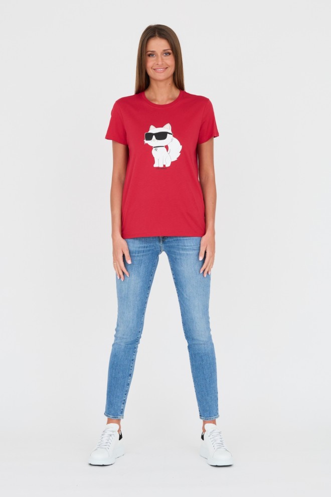 KARL LAGERFELD Red t-shirt with cat