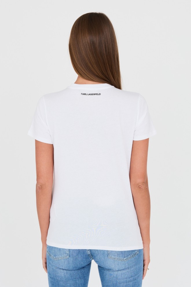 KARL LAGERFELD White Boucle Choupette T-Shirt