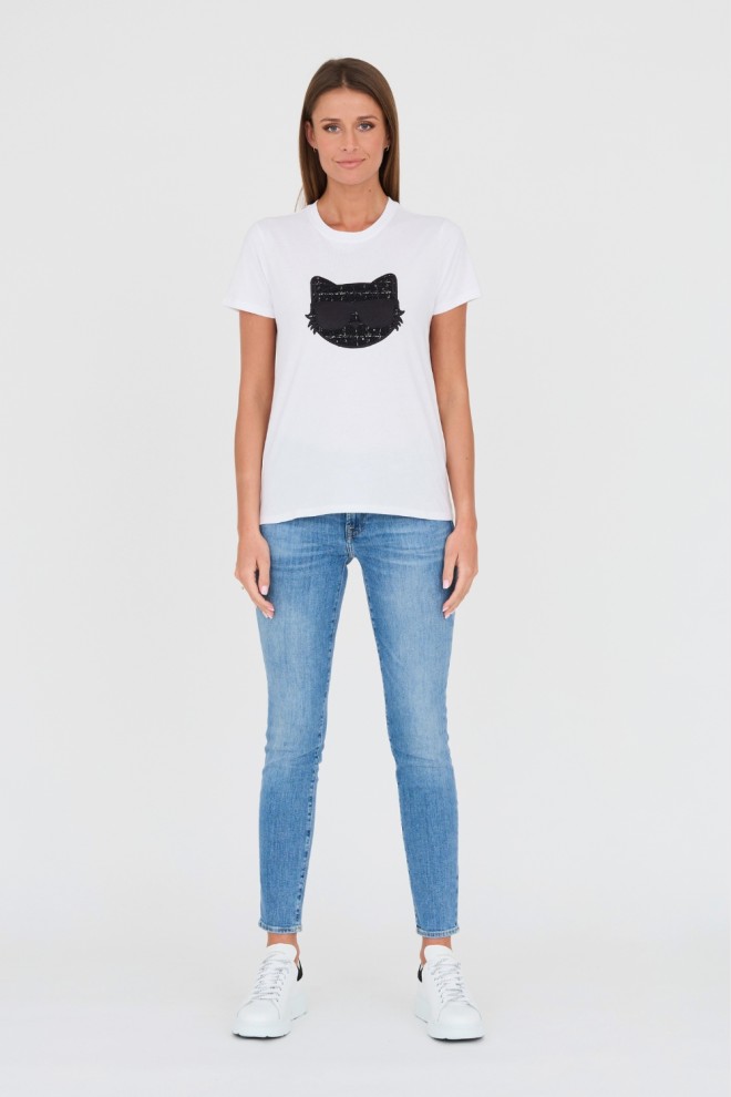 KARL LAGERFELD Tricoul Boucle Choupette alb pentru femei