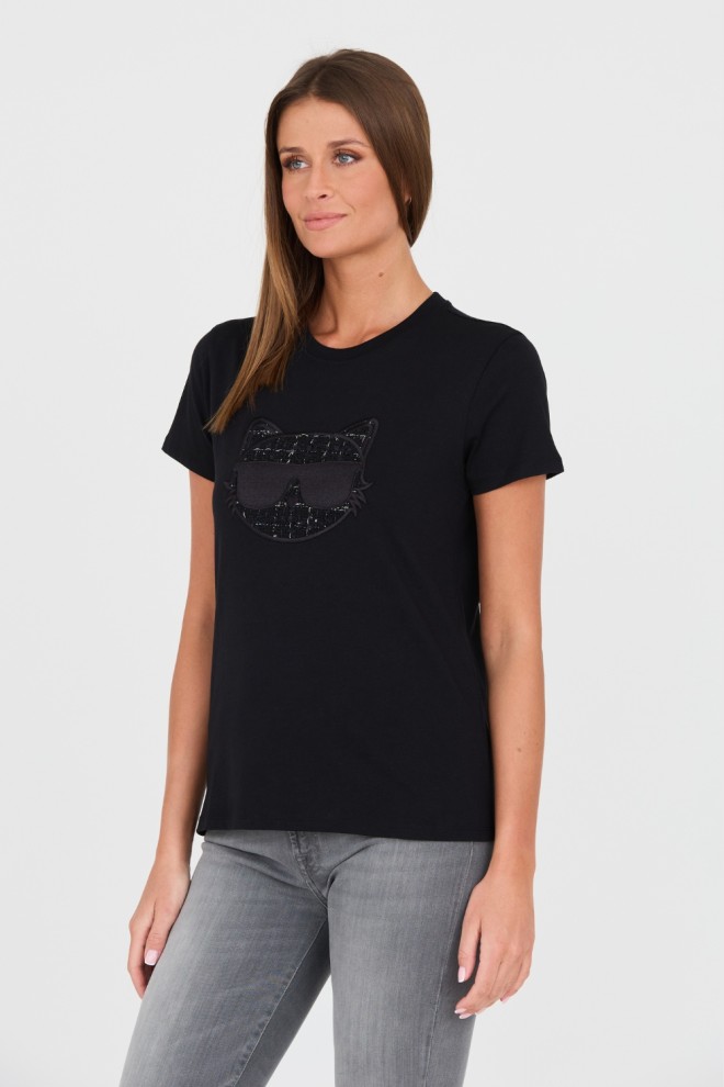 KARL LAGERFELD Tricou Boucle Choupette negru pentru femei