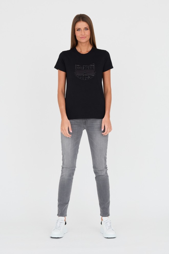 KARL LAGERFELD Tricou Boucle Choupette negru pentru femei