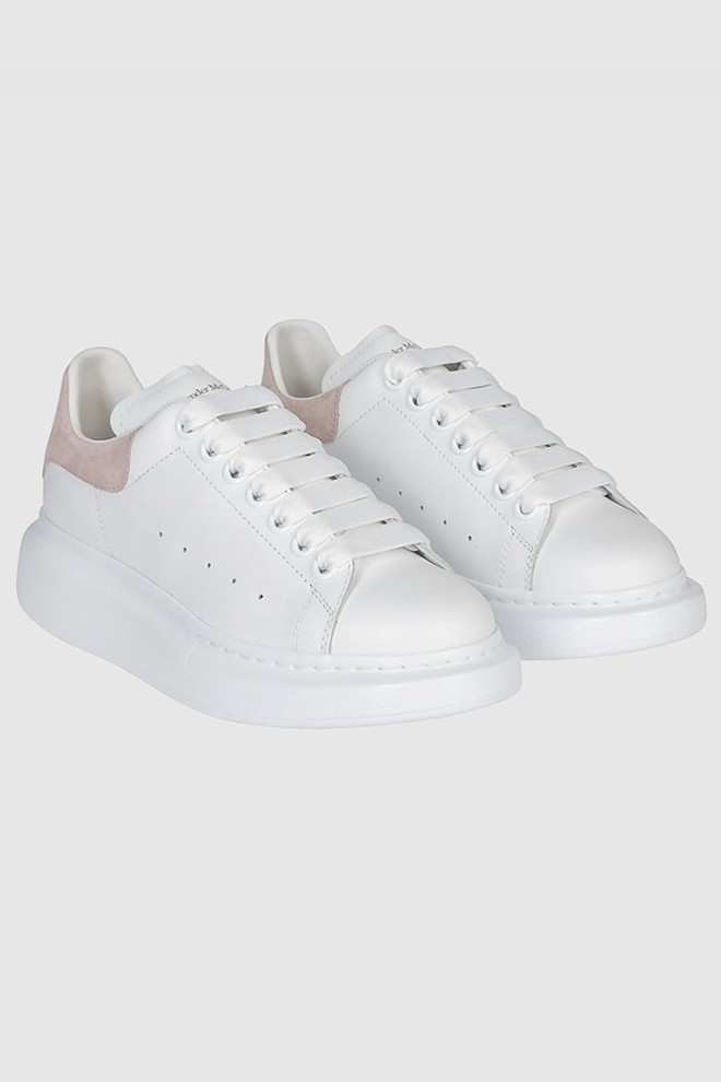 ALEXANDER MCQUEEN White women's sneakers with pink stretch