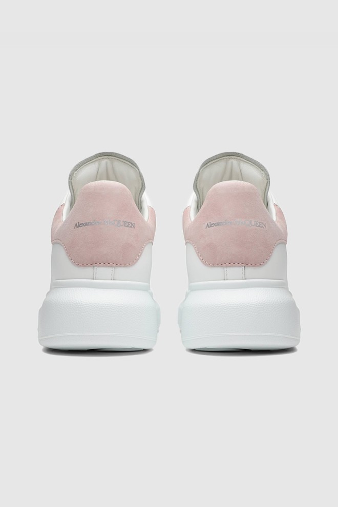 ALEXANDER MCQUEEN Adidași albi pentru femei cu elastic roz