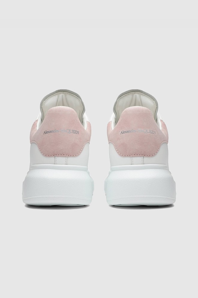 ALEXANDER MCQUEEN Białe sneakersy damskie z różowym napiętkiem